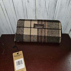 BearPaw Checkered Wallet in Brown and Cream